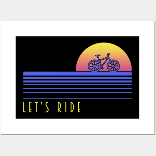 LET'S RIDE BIKE RETRO STRIPES Posters and Art